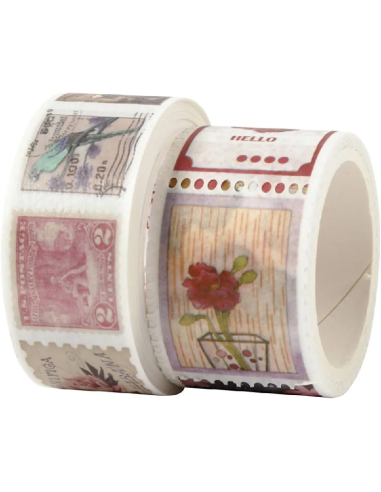 Washi tapes sellos y flores