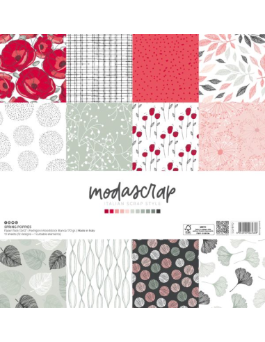 ModaScrap Spring Poppies Kit papel 12x12