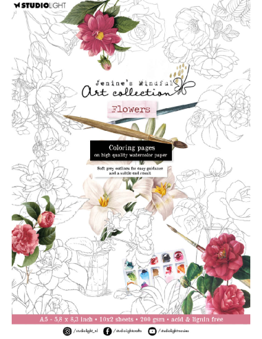 Jenine's Mindful Flowers coloring papers